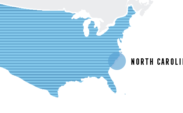 north carolina outline map