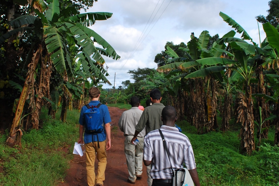 Trainees conducting research in Uganda