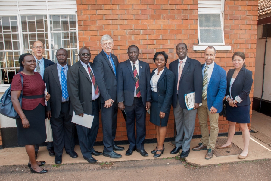 Trainees with colleagues in Uganda