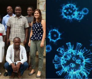 photo collage researchers and coronavirus