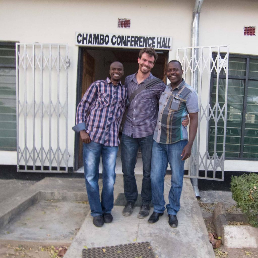 UJMT Trainee Robert Flick with Collaborators in Malawi