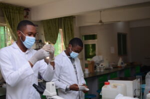 Laboratory research setting in Africa.